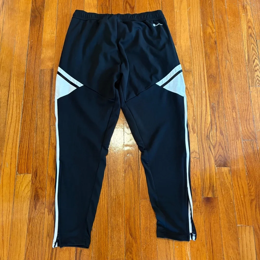 Adidas Mens Large Track Pants Black MLS Soccer Training Joggers Aeroready